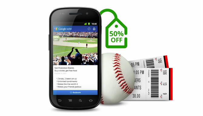Google Wallet (offers, baseball game)