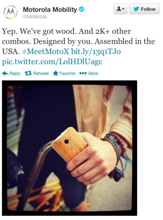 Motorola's tweet, since deleted
