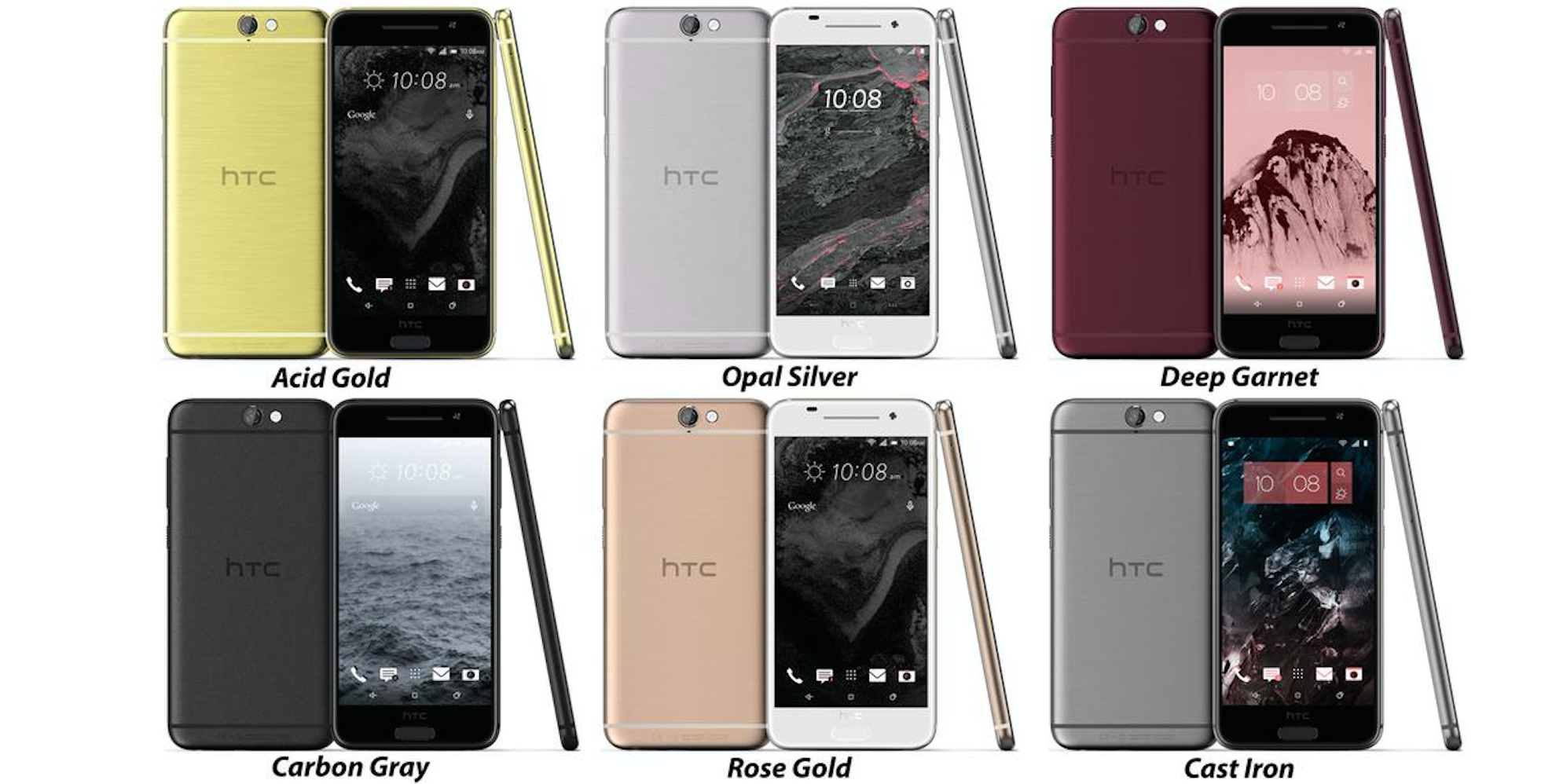 HTC Aero se muestra en seis colores