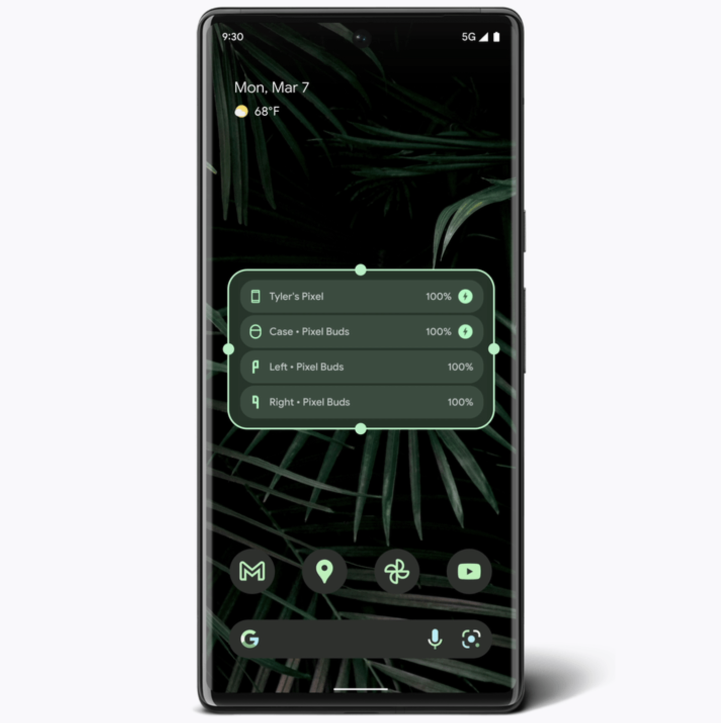 Android 12L con lanzamiento de funciones de marzo en Pixel 6