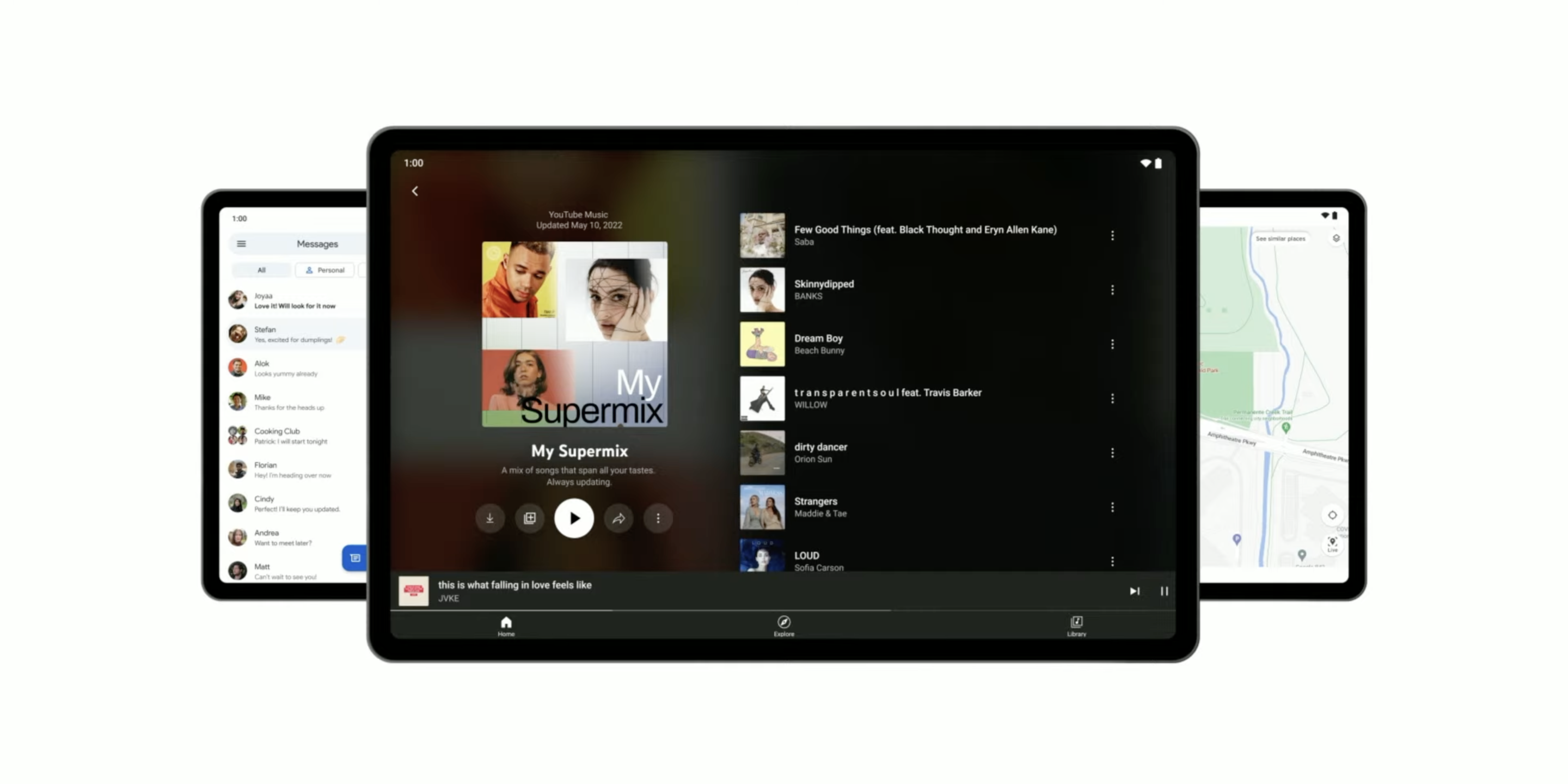 YouTube tablet music