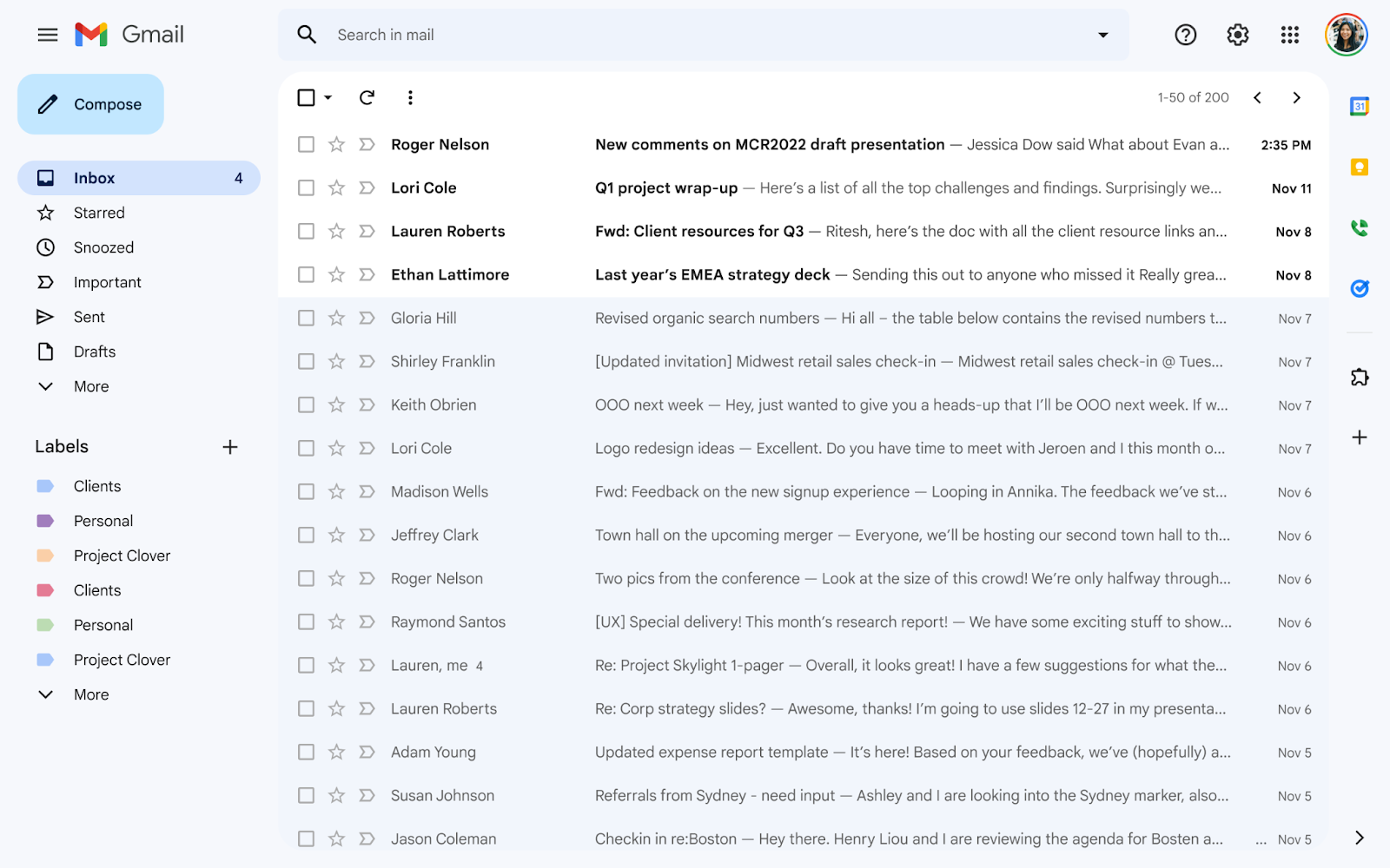 Uno sguardo al materiale di Gmail che sta ridisegnando per il Web [Gallery]