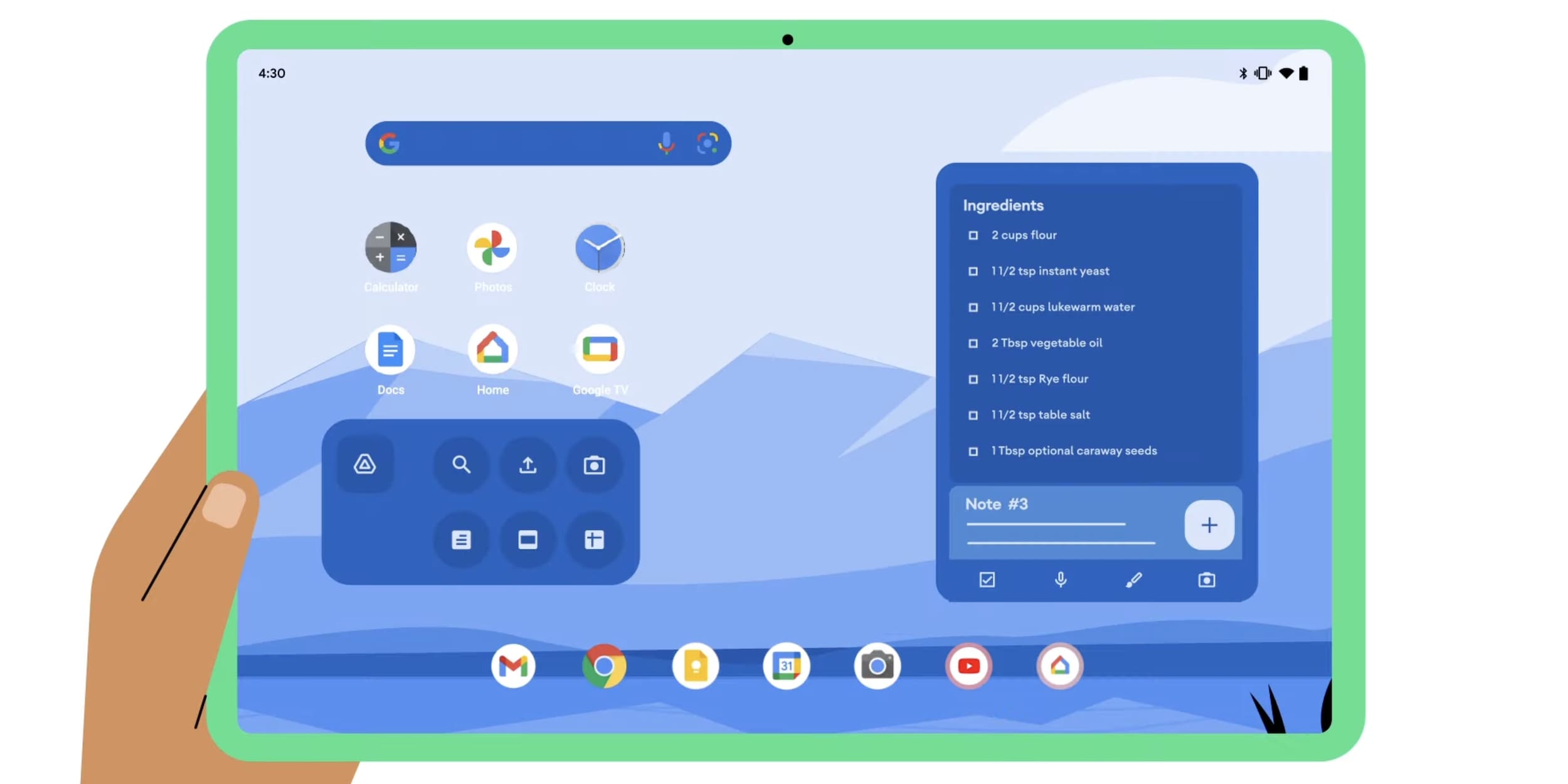 Android tablet widgets