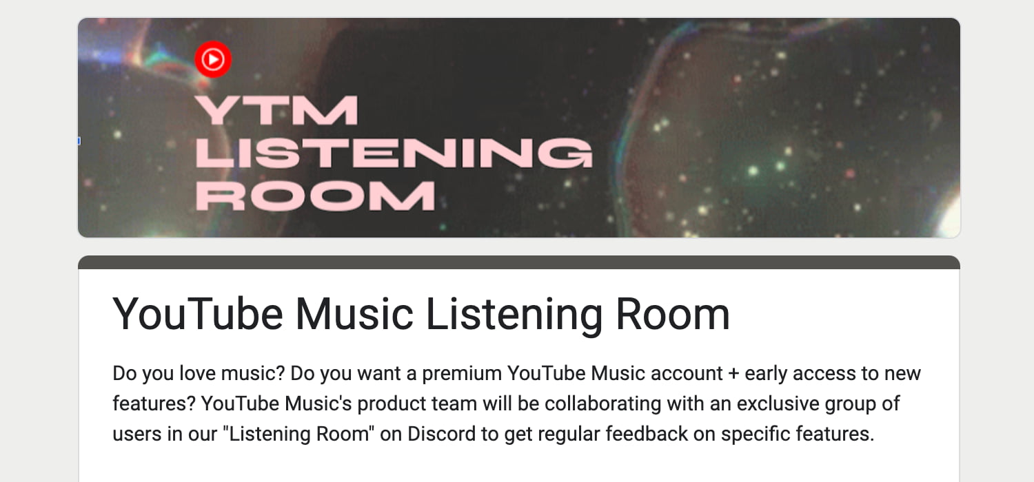 Lanzamiento beta de YouTube Music Listening Room [Sign-ups closed]