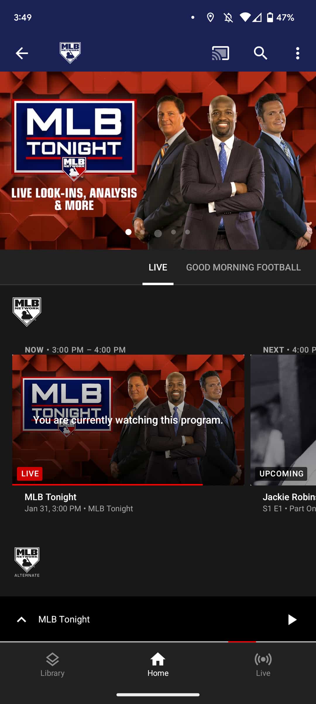 YouTube TV losing MLB Network starting today