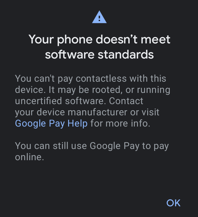 Pixel uncertified contactless pay