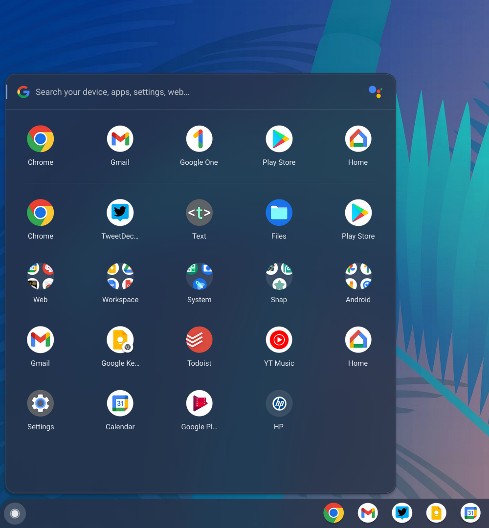 Lanceur Chrome OS 100