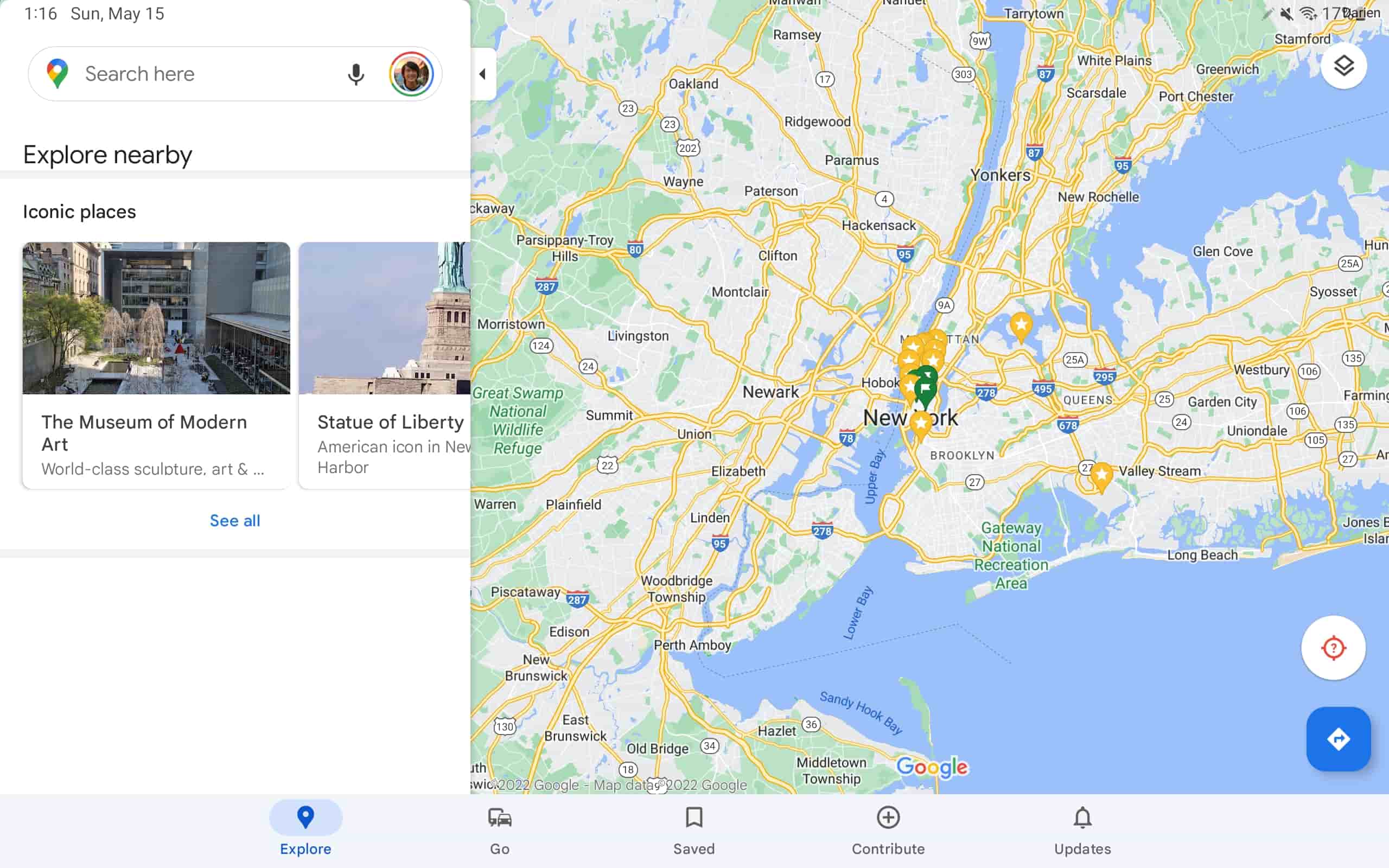 tableta de mapas de google