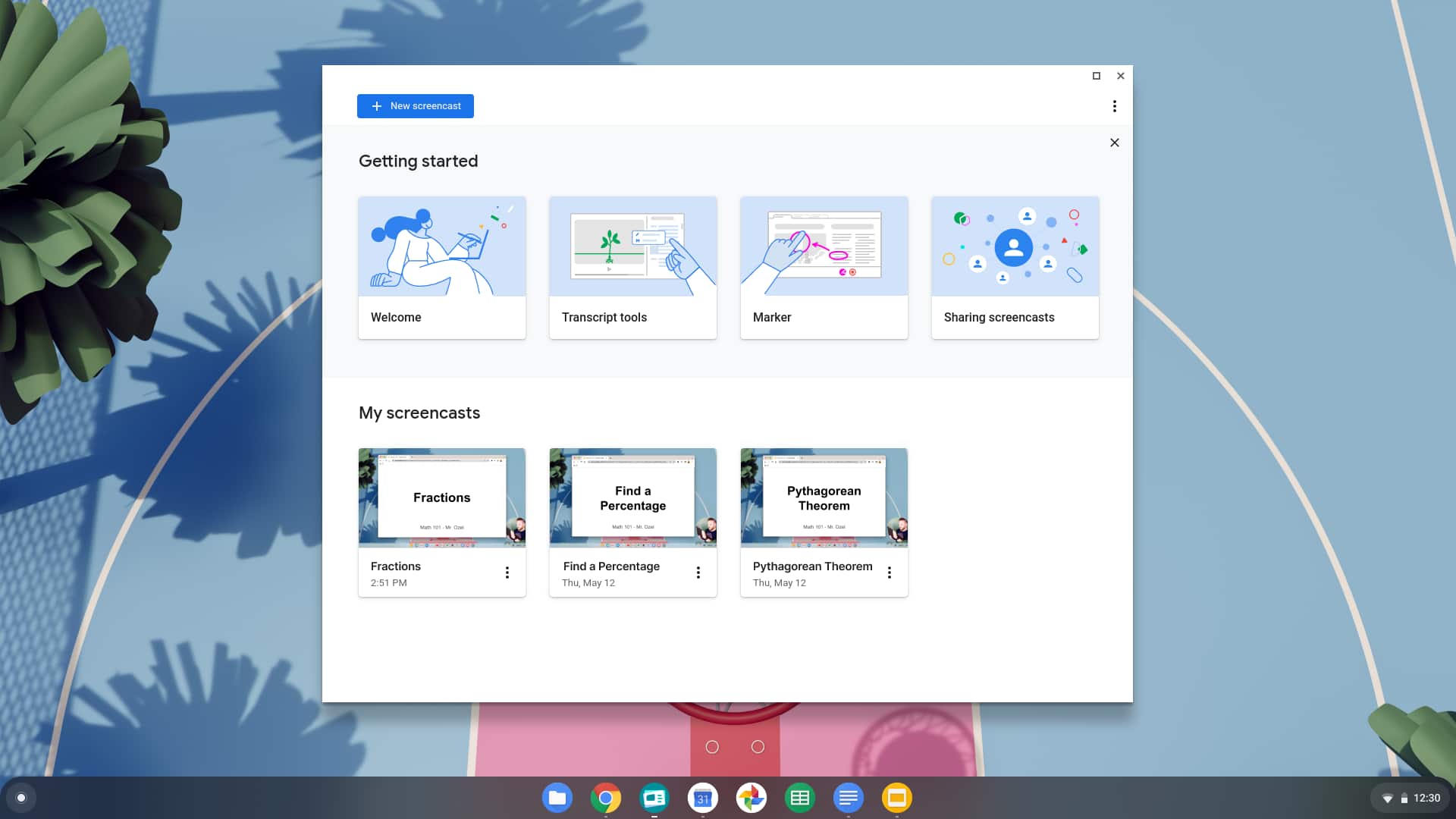 Chromebooks escolares Obtenga la aplicación Screencast y Cast Supervisor