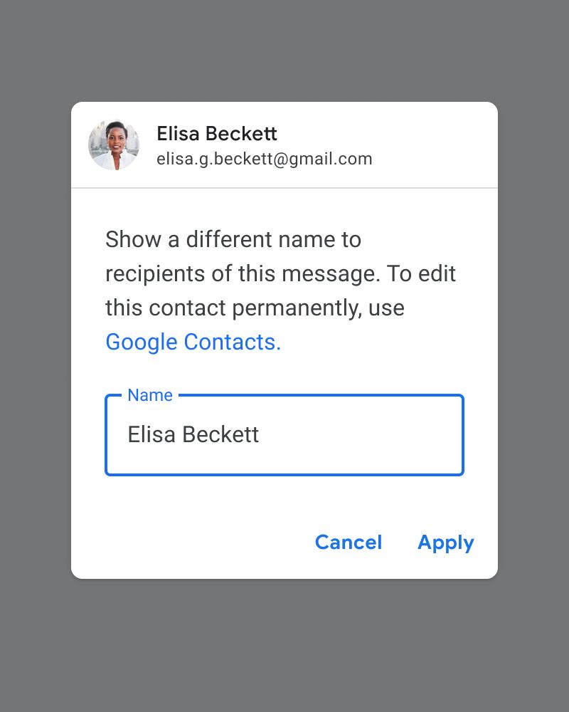 La ventana de creación de Gmail agrega avatares de perfil, haga clic derecho en el menú