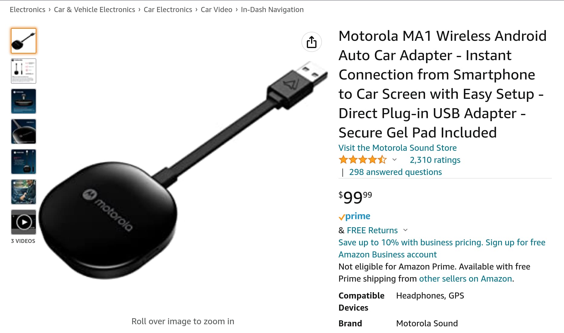 Motorola MA1 price