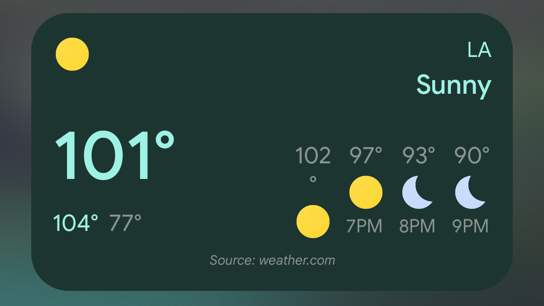 100 Pixel Weather Widget