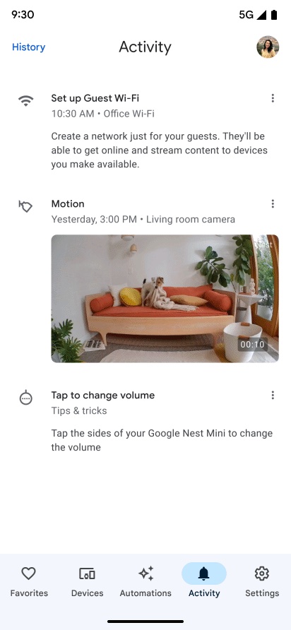طراحی مجدد برنامه Google Home