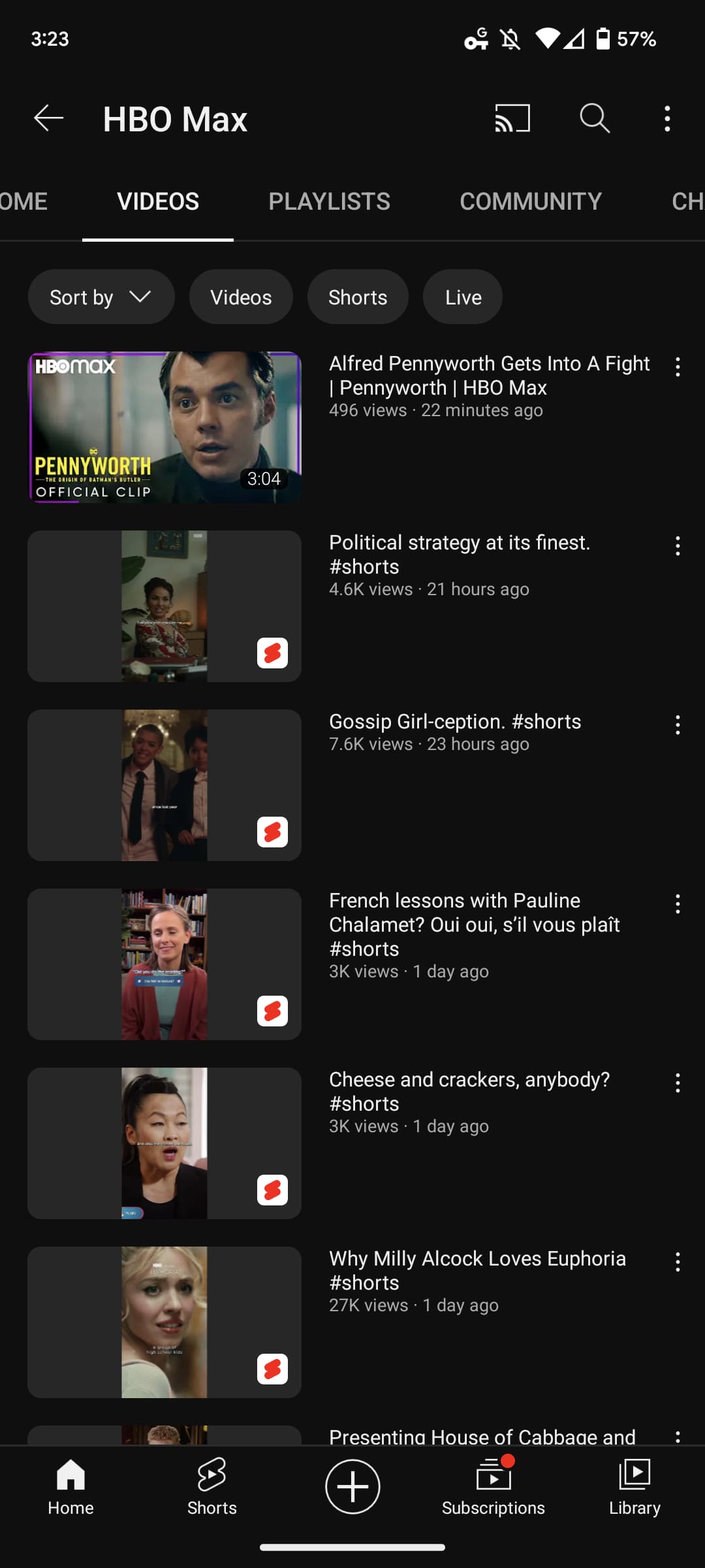 Youtube short videos