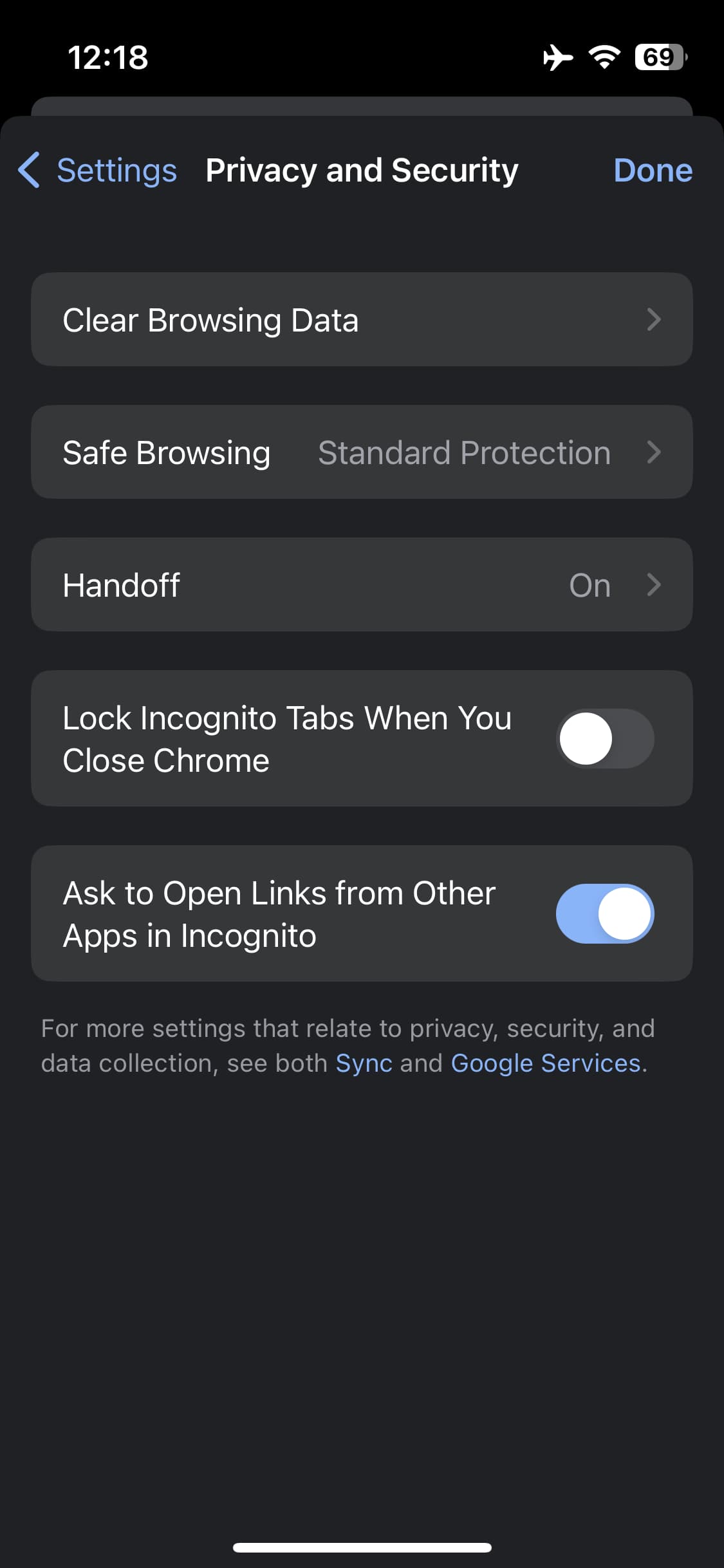 Chrome iOS open Incognito