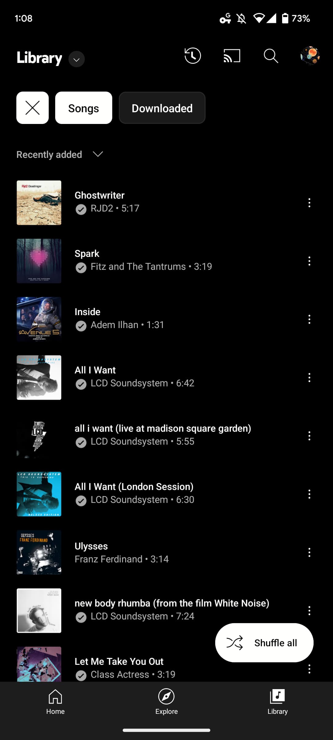 YouTube Music Library redesign