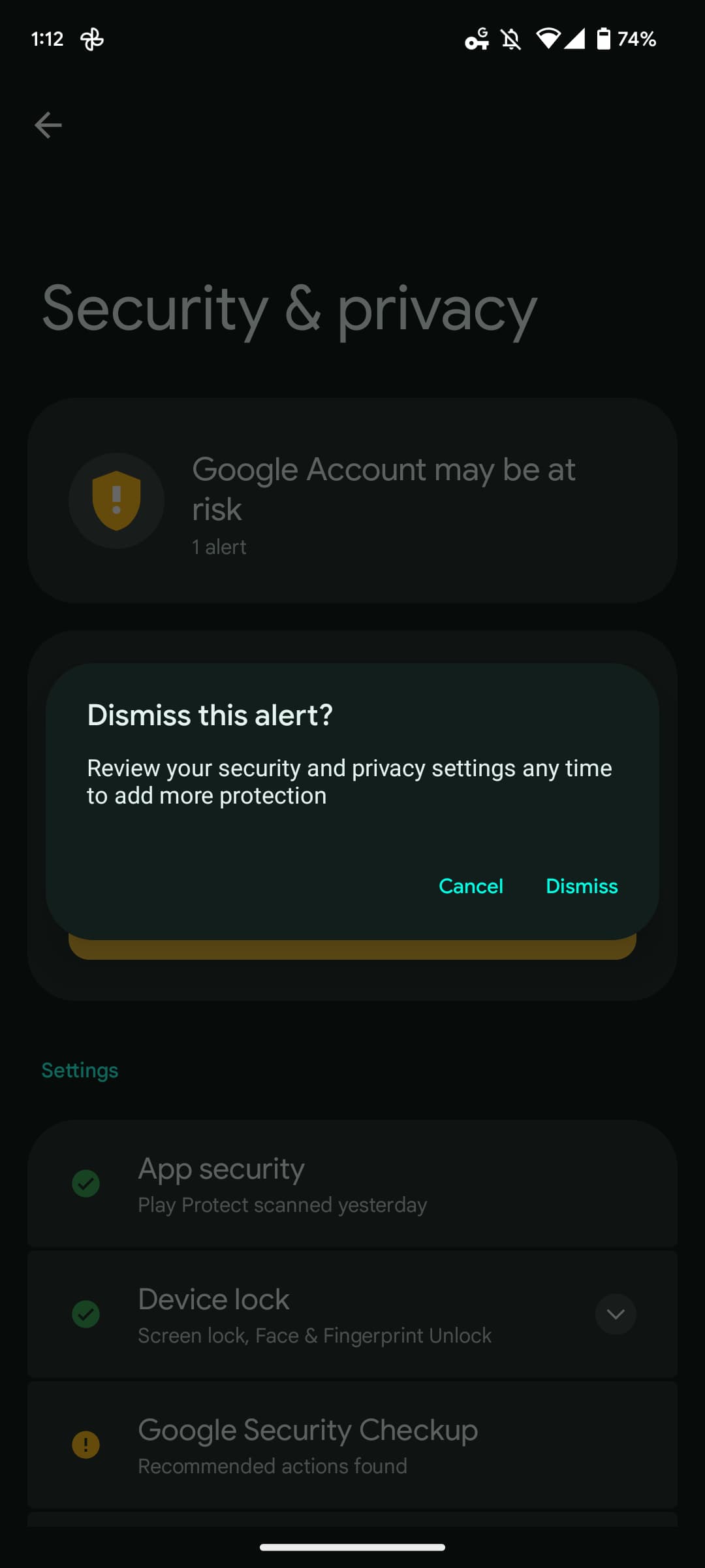 Pixel Security screen lock