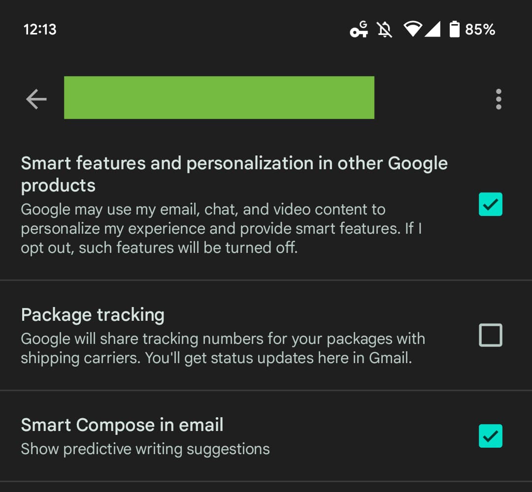 Monitoraggio del pacchetto Gmail