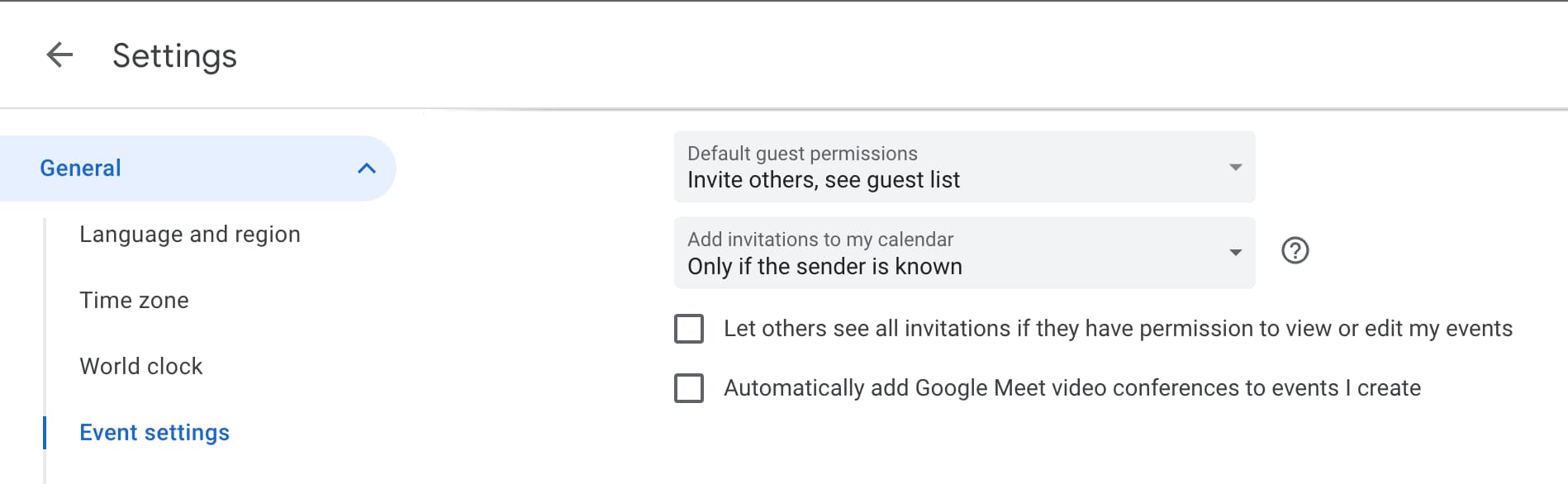 Google Calendar block spam