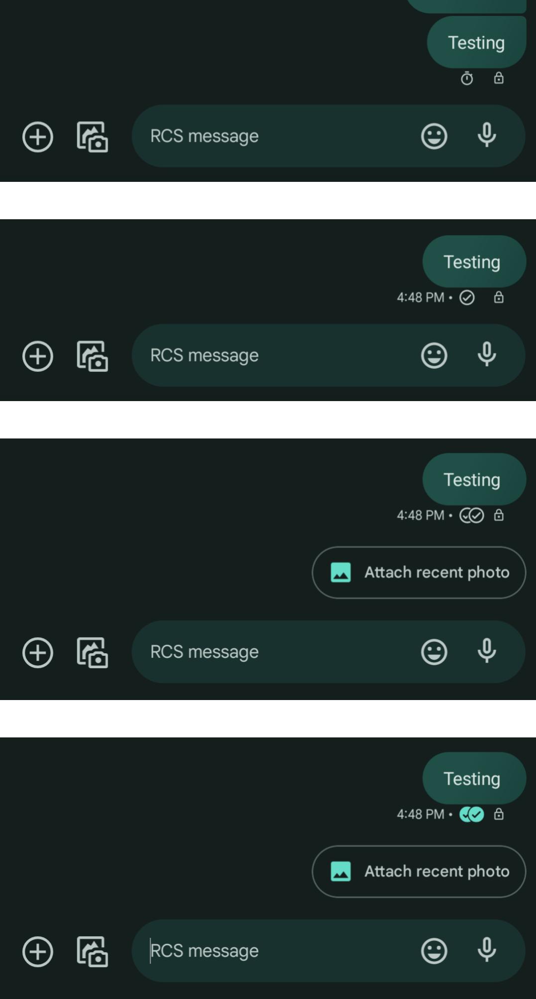 Google Messages read receipts icons