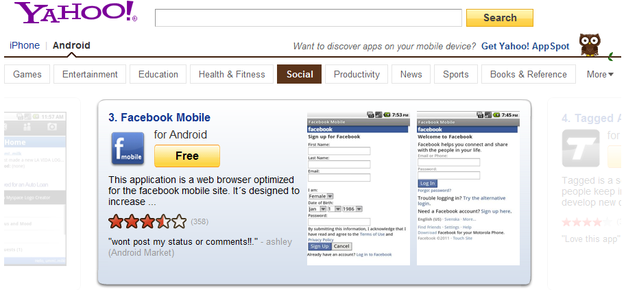Yahoo unveils new search engine for Android apps