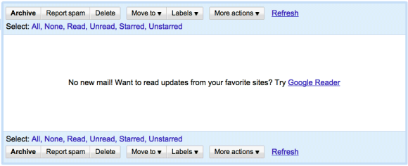 Empty Google Inbox Google replaces Reader ads in empty Gmail inbox with Google+
