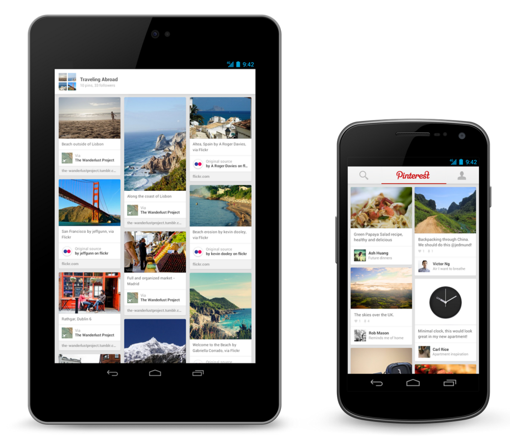 Pinterest refreshes mobile experience, launches first Android app ...