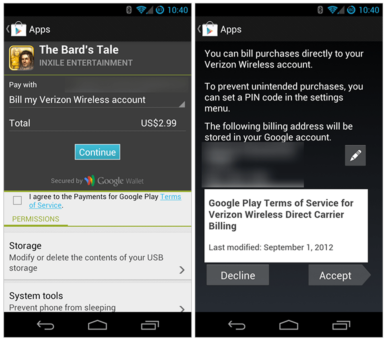 Google Play Store carrier billing goes live for Verizon customers