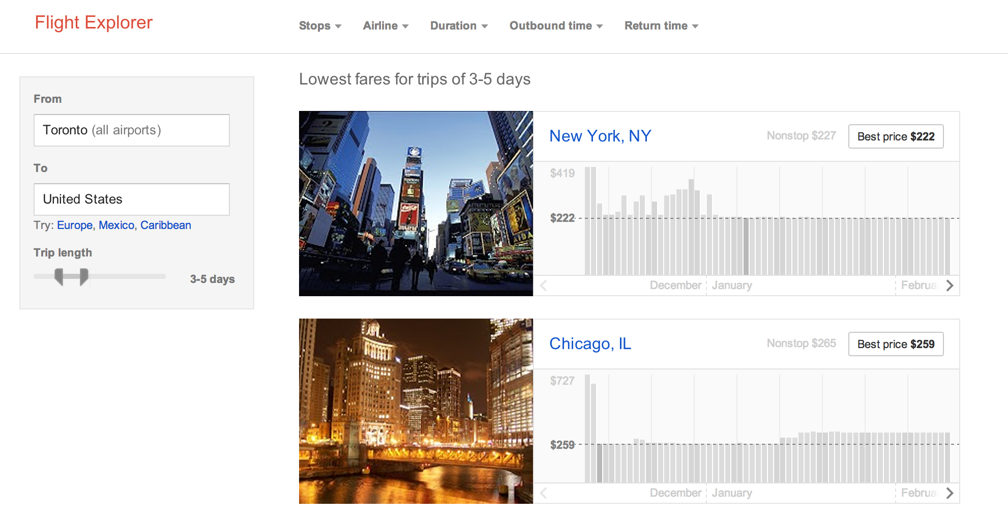 Google testing enhanced 'Flight Explorer' flight search service