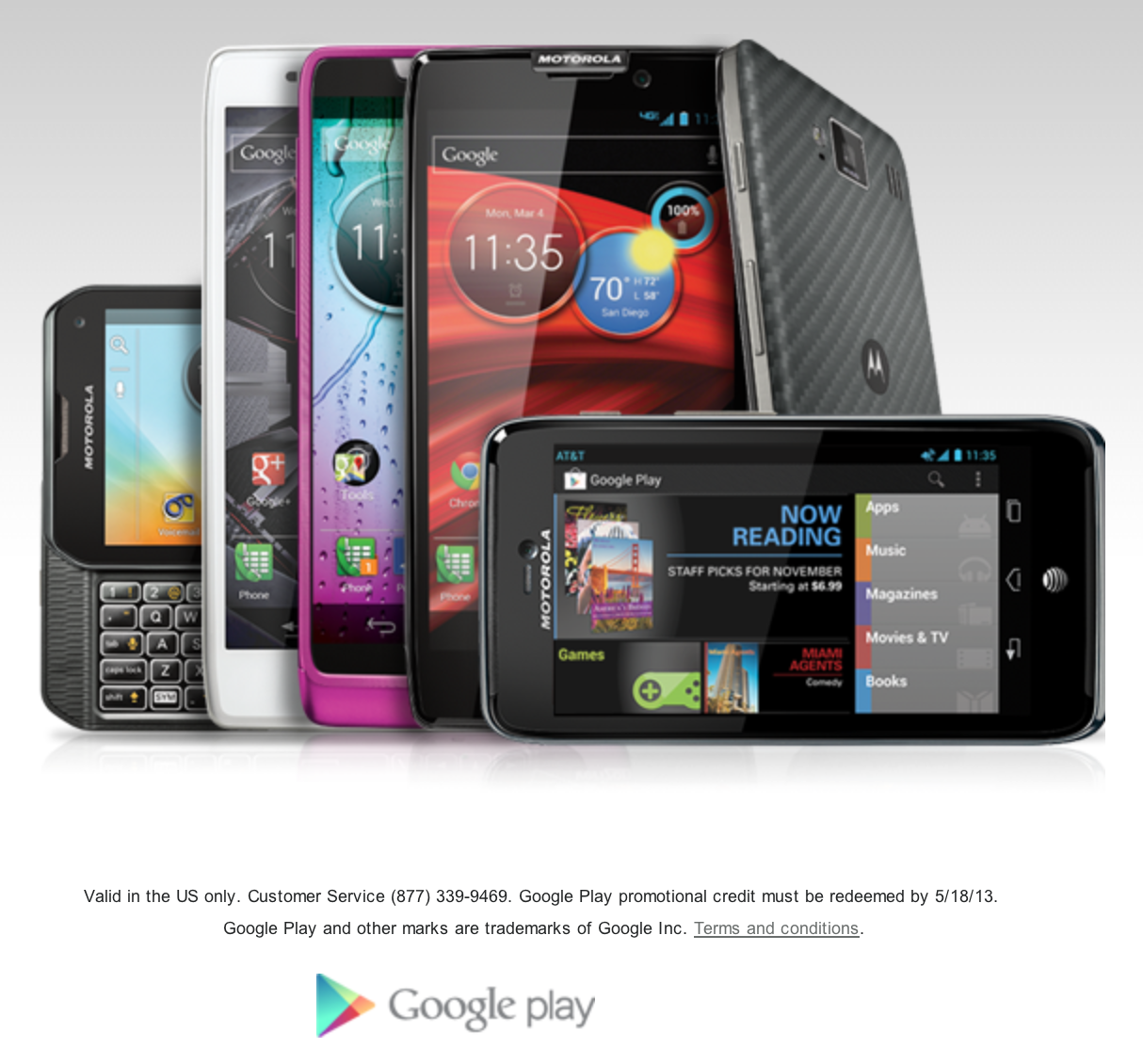 Motorola offering 50 Google Play app credit with purchase of a new phone