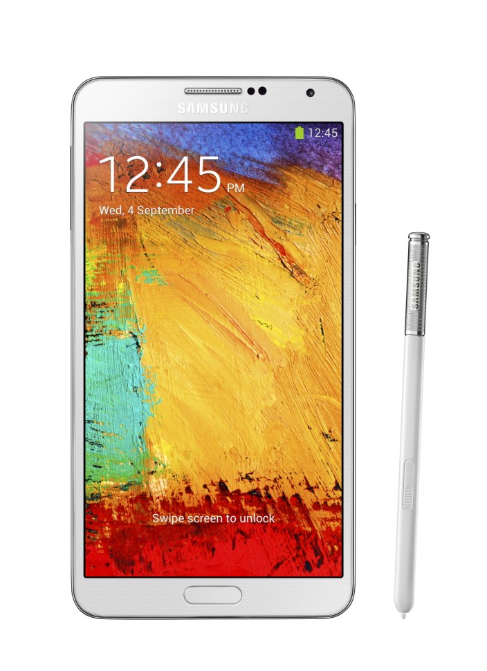 Galxy Note3_002_front with pen_Classic White