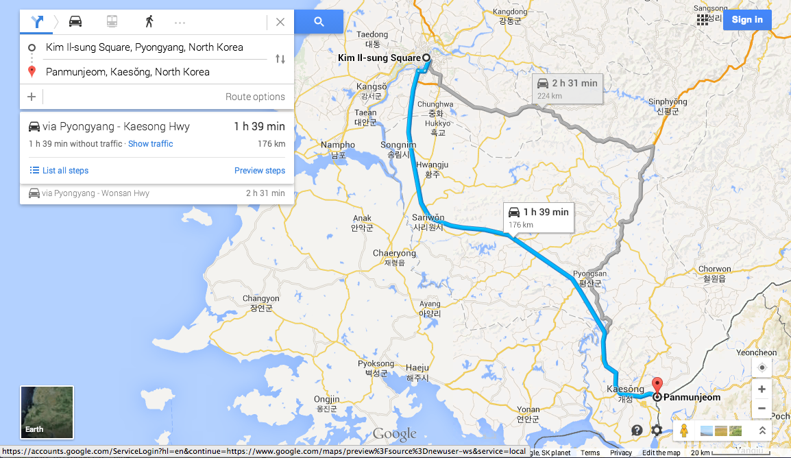 Google Maps Now Serving Up Driving Directions In North Korea   North Korea Maps 