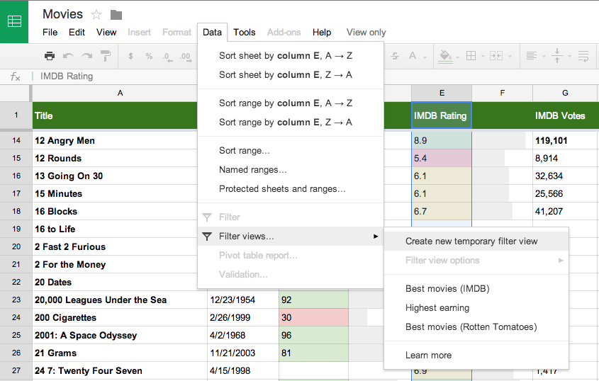 Google Drive updated with Filter Views for spreadsheets and more