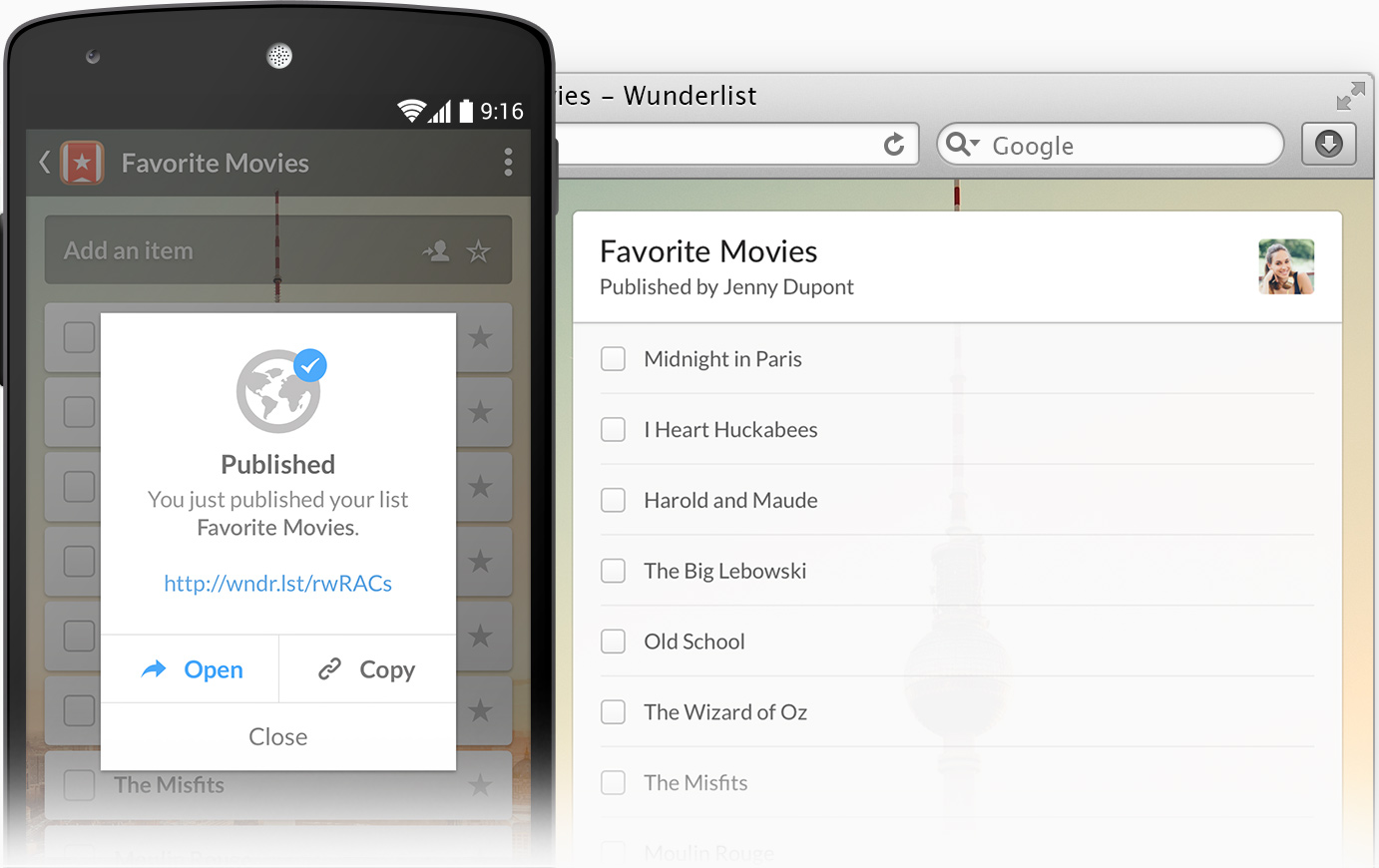 Wunderlist updated with new layout and realtime list syncing