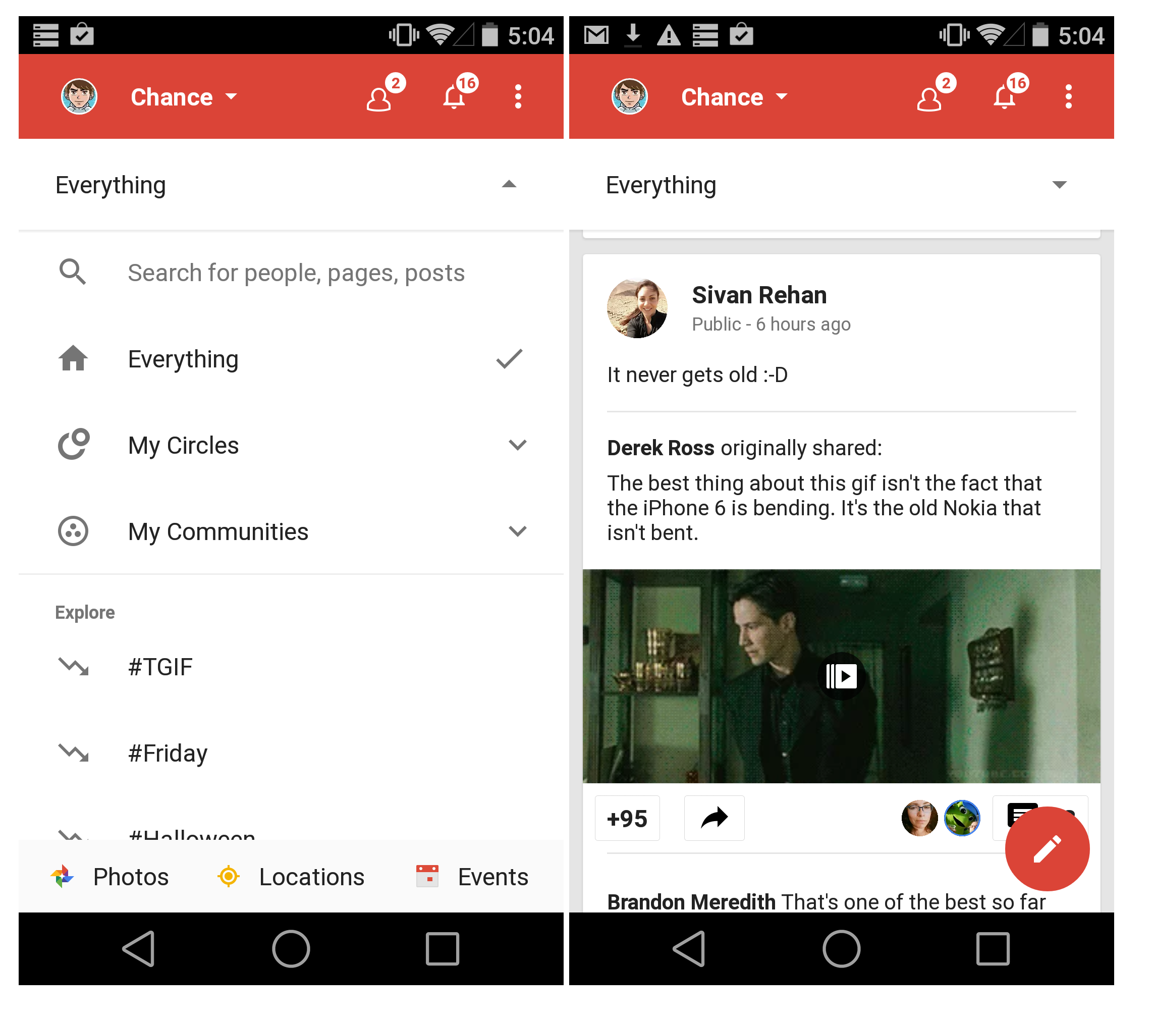 Google+ for Android gets a Material Design makeover