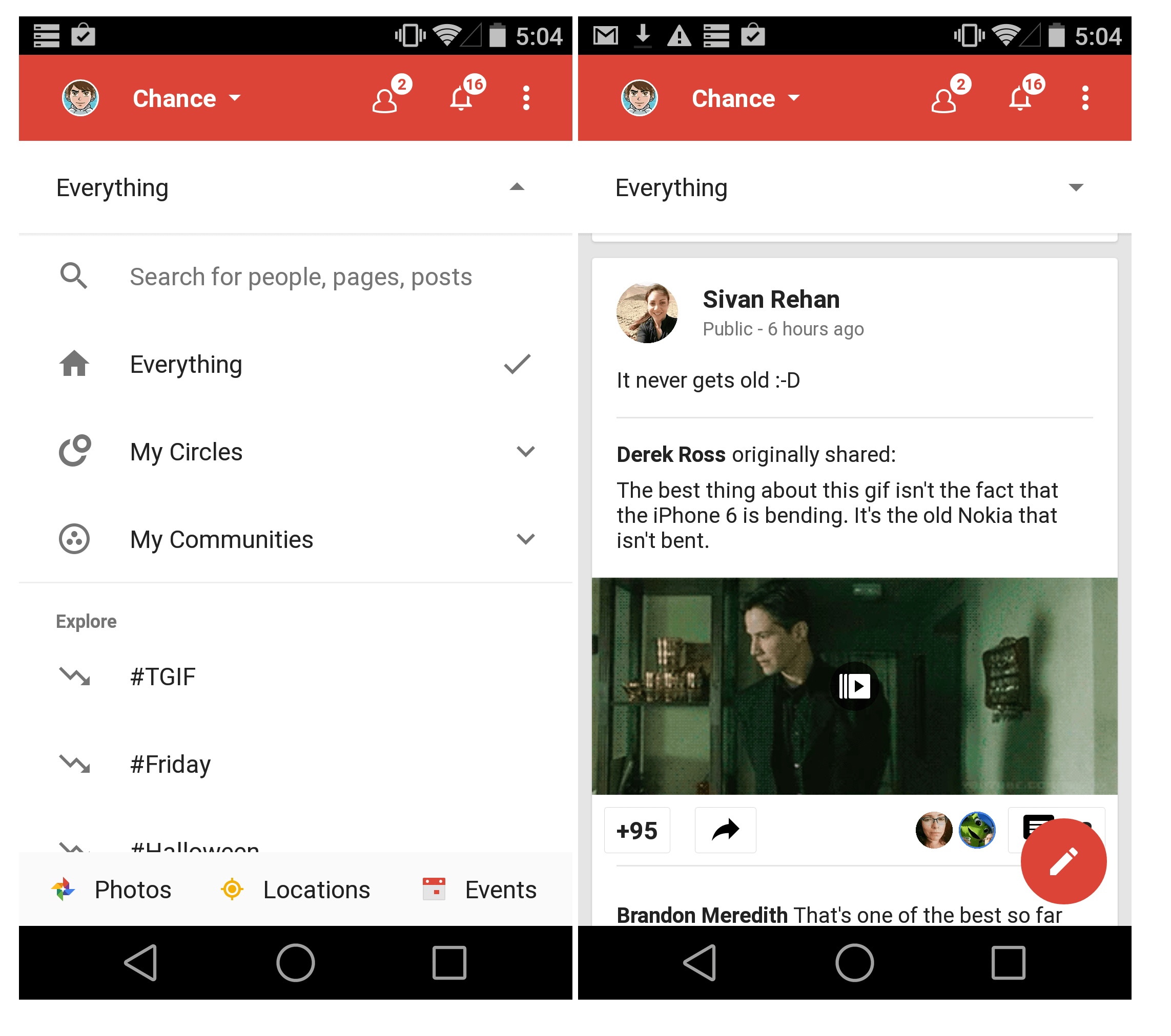 Google+ for Android gets a Material Design makeover