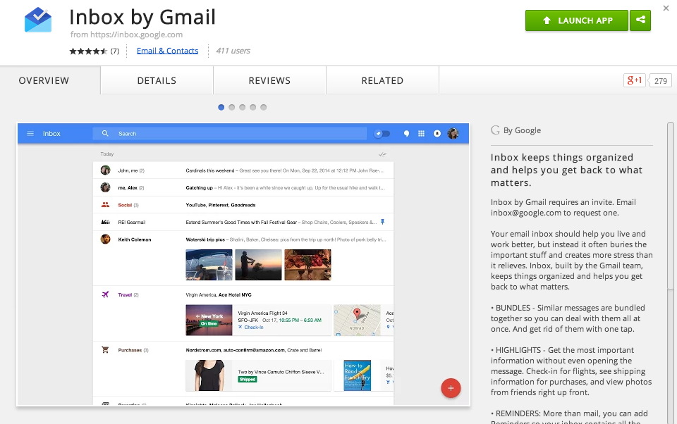 Google's Inbox app now available from the Chrome Web Store