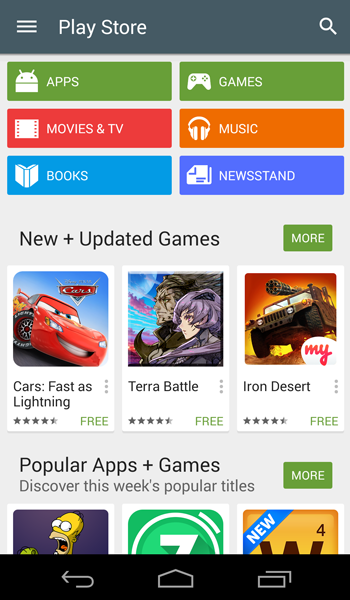 Google Play Store app updated with Material Design interface, clearer ...