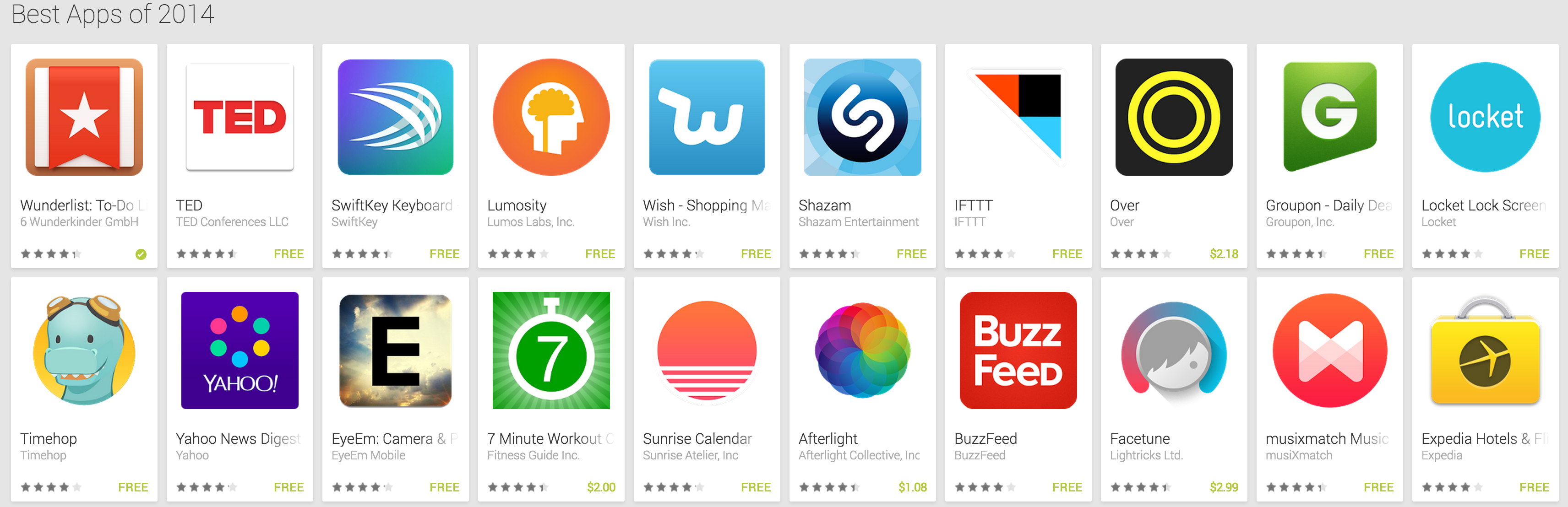 Google Play store shares its 'Best Apps of 2014' list