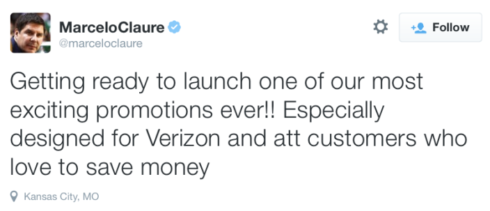 Sprint CEO Marcelo Claure teasing the new promotion