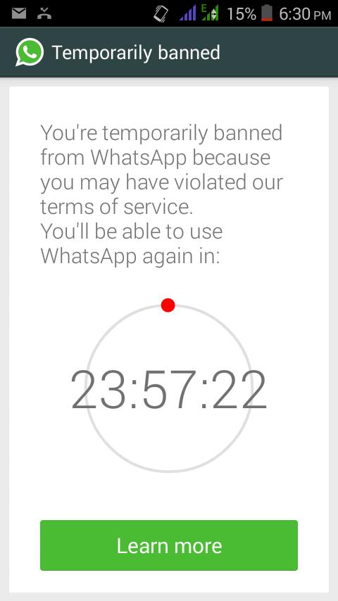 You are banned temporarily. Бан в ватсап. WHATSAPP бан. Автоматический таймер в ватсап.