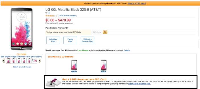 Amazon.com: LG G3, Metallic Black 32GB (AT&T): Cell Phones & Accessories 2015-02-03 09-36-34