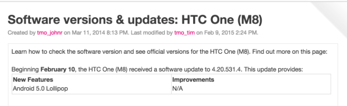 Software versions & updates: HTC One (M8) | T-Mobile Support 2015-02-10 12-52-27