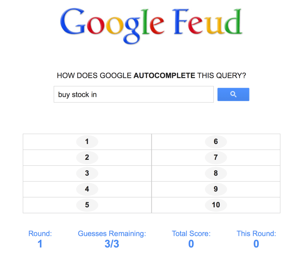 Google Feud Answers Game - Play Google Feud Answers Online for