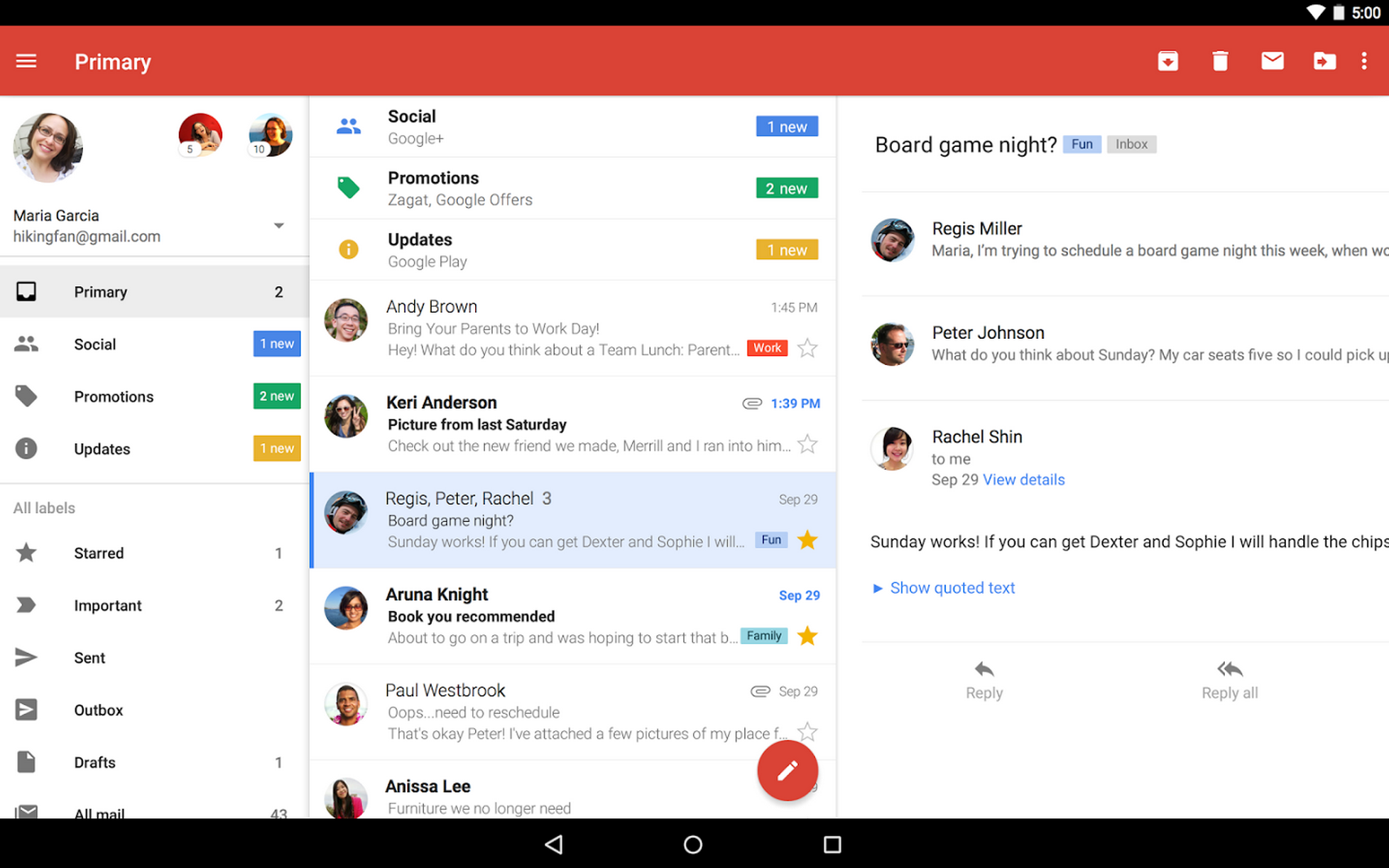 Improvements to Gmail for Android incoming