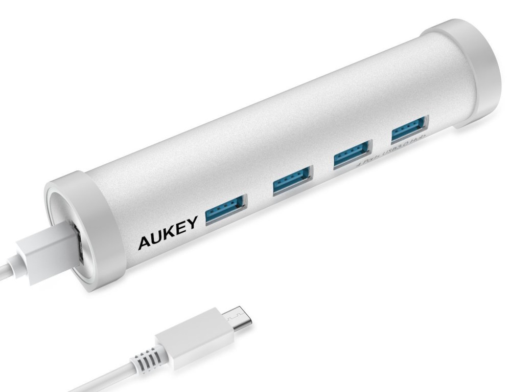 aukey-usb-c-to-4-port-usb-3-0-aluminum-hub-for-usb-type-c-devices-including-the-new-macbook-and-many-other-devices-e1446652248919