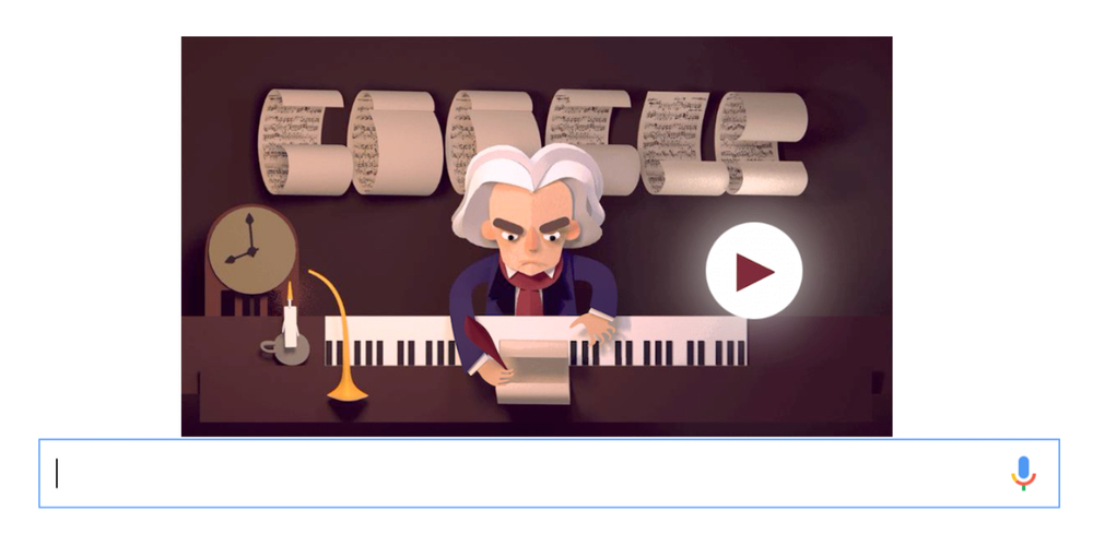 Beethoven ganha doodle do Google com jogo de música