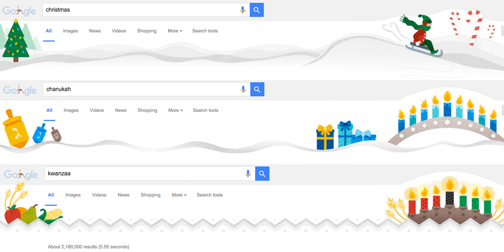 Google Search Results Get Christmas Chanukah And Kwanzaa