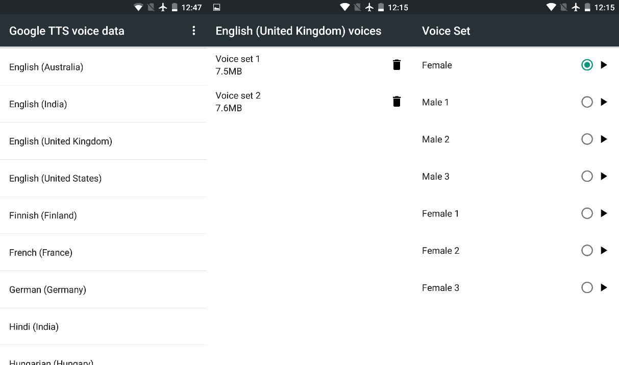 how to get other tts voices on android