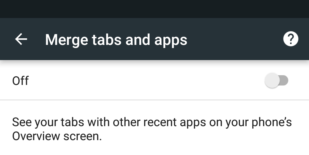 Chrome tabs will no longer show up in the app switcher by default